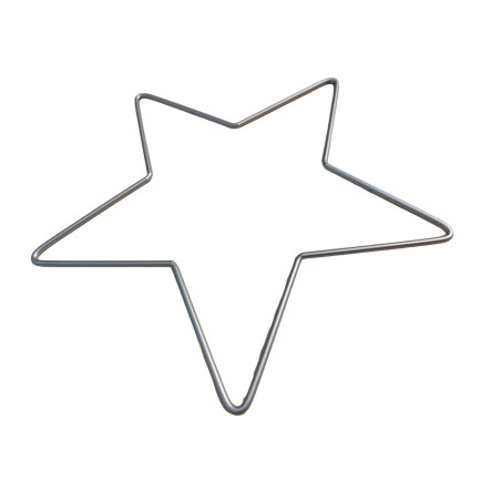 Srebrna gwiazda z drutu.