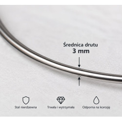 Okrąg z drutu 3 mm , fi 500 mm - nierdzewna