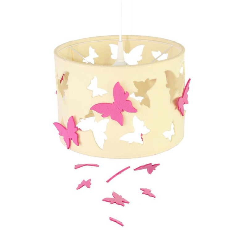 Ekri Butterflies hanging lamp with pink accessories